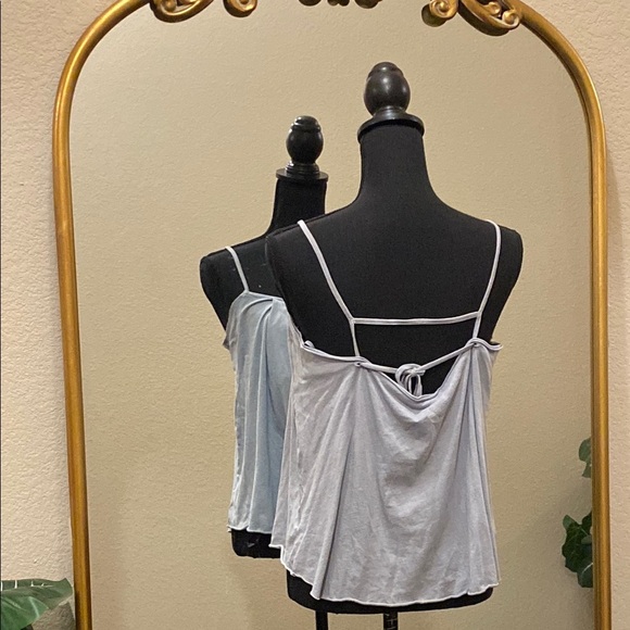 Errant Elegant Women's Spaghetti Strap 100% Cotton Blouse Light Gray Size M - Picture 3 of 8